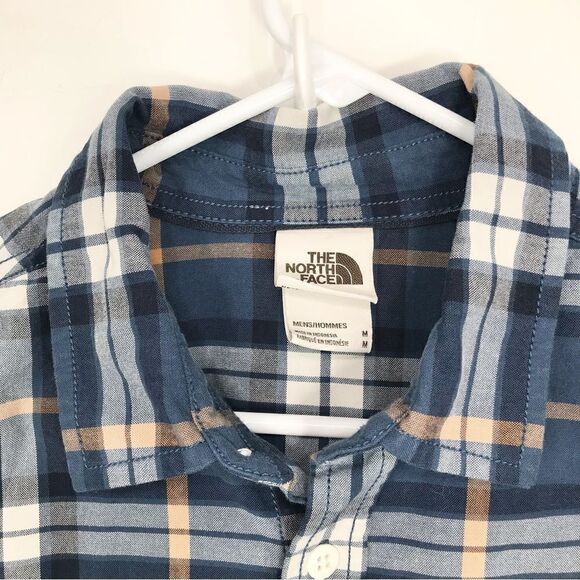 The North Face Blue Plaid 100% Cotton Button Up Long Sleeve Shirt - Picture 4 of 16